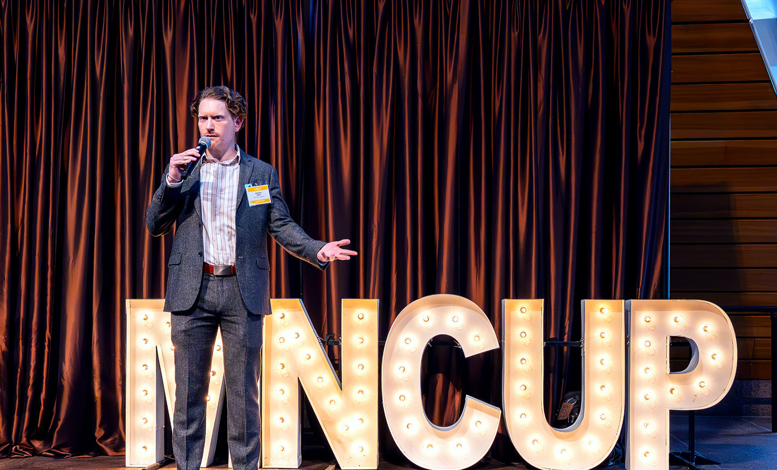 Anthony Dann speaking at MN Cup 2025.
